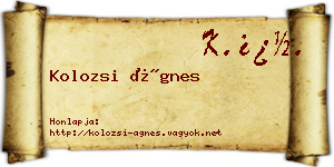 Kolozsi Ágnes névjegykártya