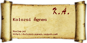 Kolozsi Ágnes névjegykártya